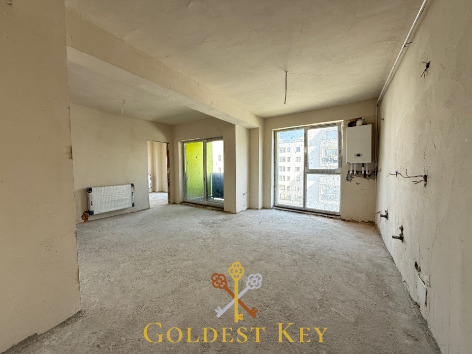 Apartament cu 2 camere și balcon - SEMIFINISAT - 