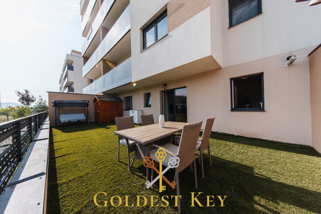 Apartament modern cu 2 camere grădină care oferă un spațiu de recreere