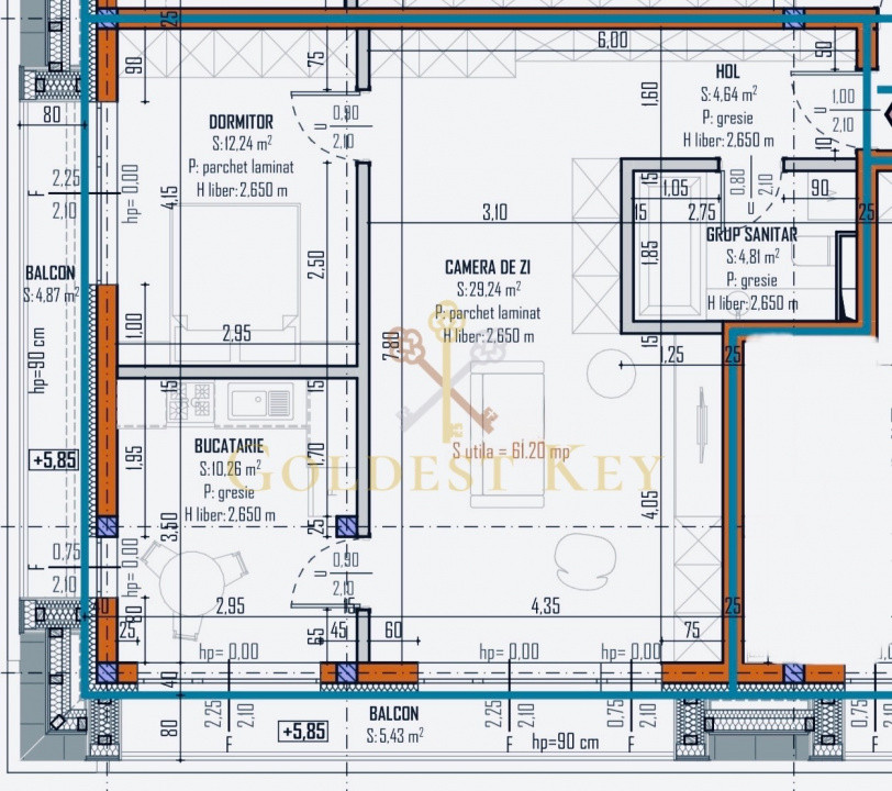 Apartament cu 3 camere și 2 balcoane - Baciu + TVA