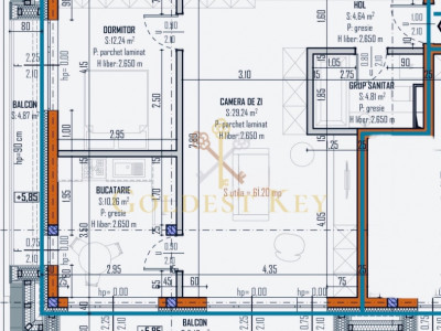 Apartament cu 3 camere și 2 balcoane - Baciu + TVA