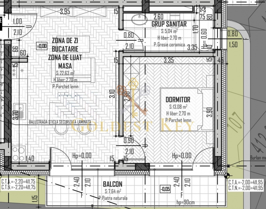Apartament cu 2 camere și balcon generos BACIU + TVA