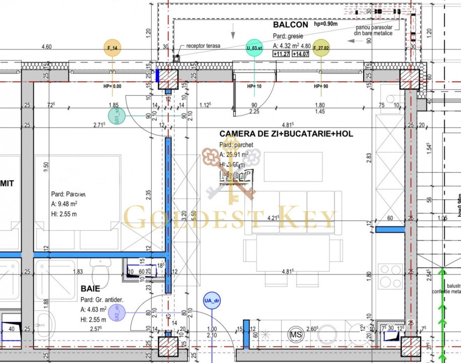 Apartament SEMIFINSIAT cu 2 camere SI balcon BACIU PETROM + TVA