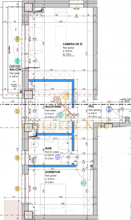 Apartament semifinisat și decomandat cu 2 camere + TVA