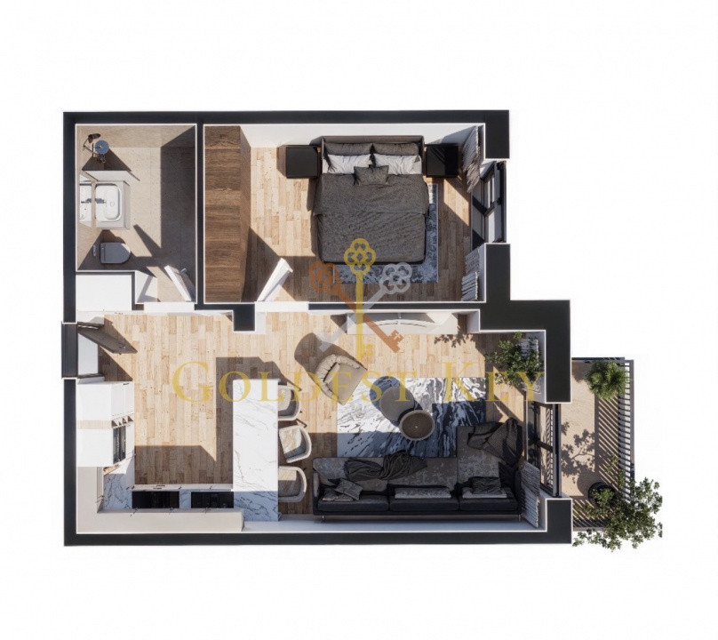 NOU - apartament cu 2 camere și balcon - Baciu + TVA