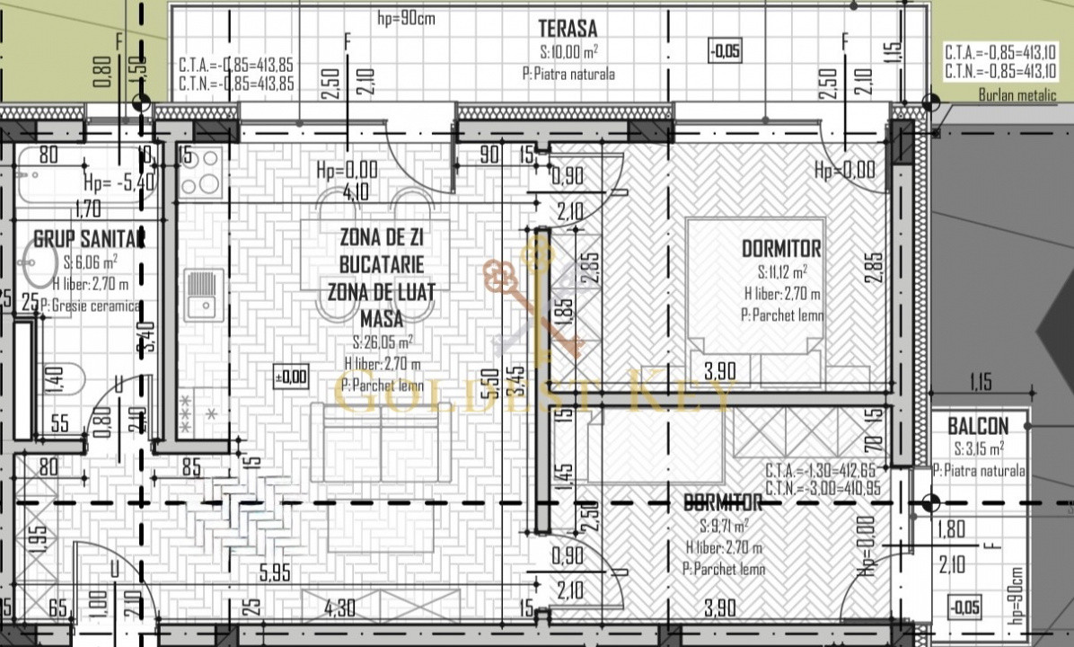 Apartament cu 3 camere BACIU + TVA