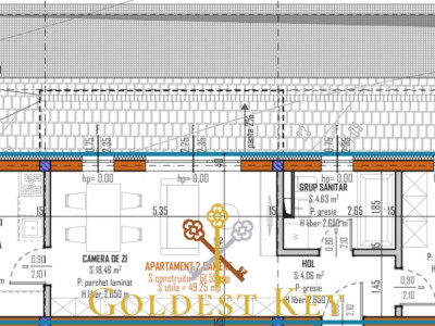 Apartament cu 3 camere și terasă de 28,5 mp - se poate lua prin Credit 