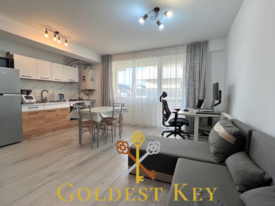 Apartament mobilat și utilat cu 2 camere, terasă și parcare în Baciu! 