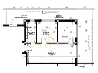 Apartament cu 3 camere, terasă generoasă 