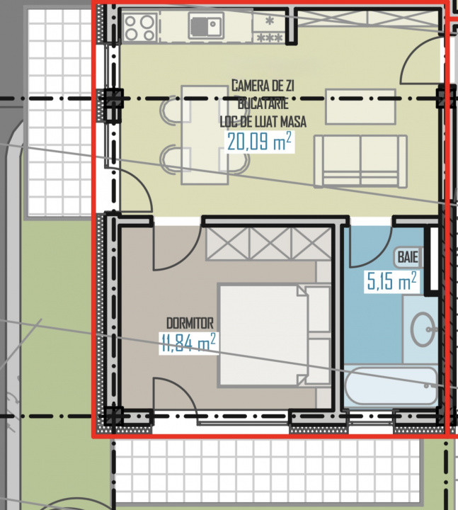 Apartament cu 2 camere, 2 balcoane orientat Sudic - BACIU