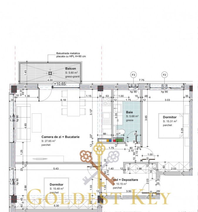 Apartament finisat de 74,2 mp, cu 3 camere! Baciu 