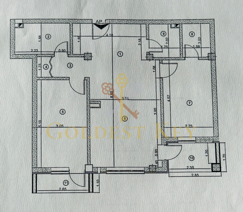 Apartament cu 3 camere, 2 băi, 2 balcoane la cheie. Baciu