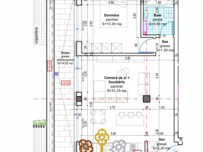 Apartament semifinisat cu 2 camere, terasă și parcare inclusă! Baciu