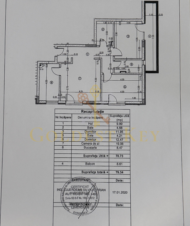 Apartament cu 3 camere, balcon și garaj Baciu-Cluj