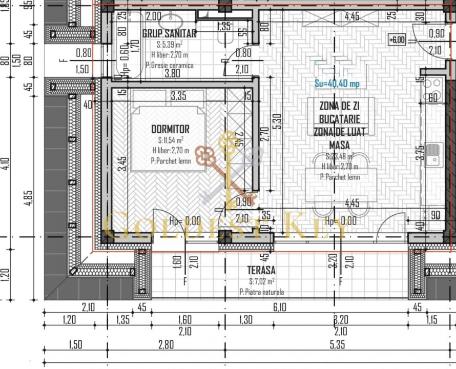 Apartament cu 2 camere și balcon. Baciu TVA inclus 